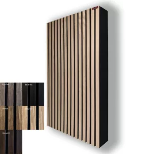 Akustisk Panel med Front af Trælameller 100x60x8–13cm