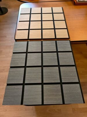 Freja Træ kvadreret akustisk vægpanel – 60x60cm – white oak (7) Freja Træ kvadreret akustisk vægpanel - 60x60cm - white oak (7)