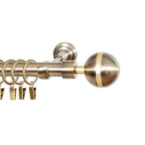 Genova 1-skinne Eksklusivt Gardinstangssæt i Antikguld – Fås i Flere Størrelser
