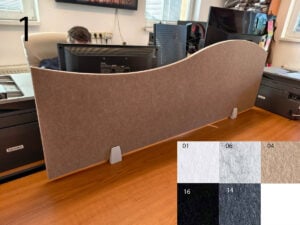 Kontorskillevægge – Bilnora sidepanel til skrivebord 120x40x1,2 cm - Prøve 1