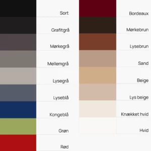 Stoffarver til paneler med diffuserfront