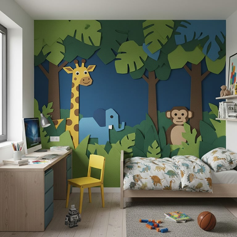 Akustikpaneler inspiration til børneværelse med dyredesign