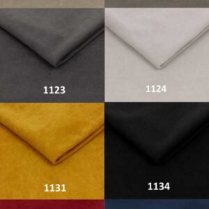 brazio-tekstil-farveoversigt-med-otte-nuancer Farveoversigt med otte Brazio-tekstilprøver i neutrale, varme og dybe nuancer, vist med farvenumrene 1120, 1122, 1123, 1124, 1131, 1134, 1135 og 1138.