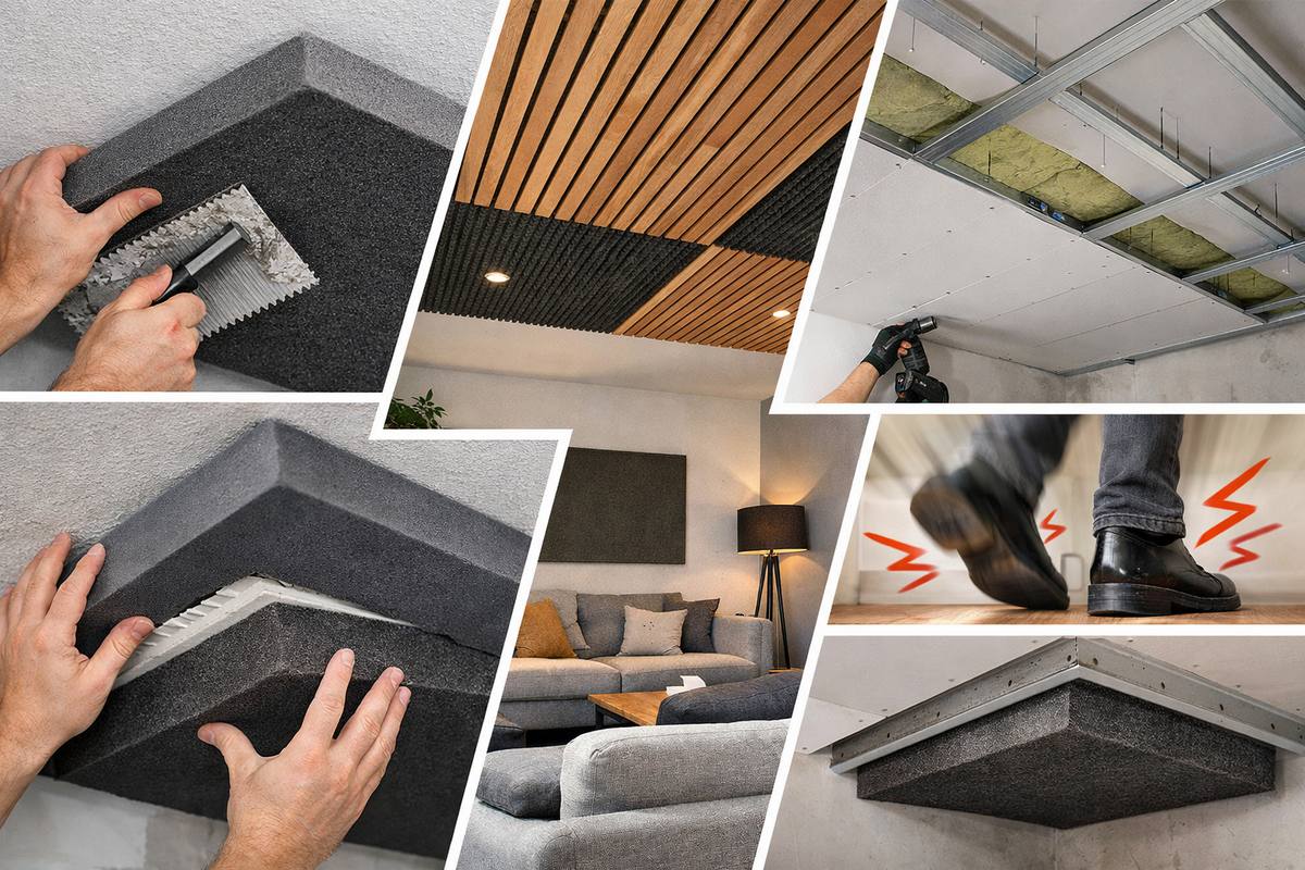 Limning af lydisolerende paneler på eksisterende loft